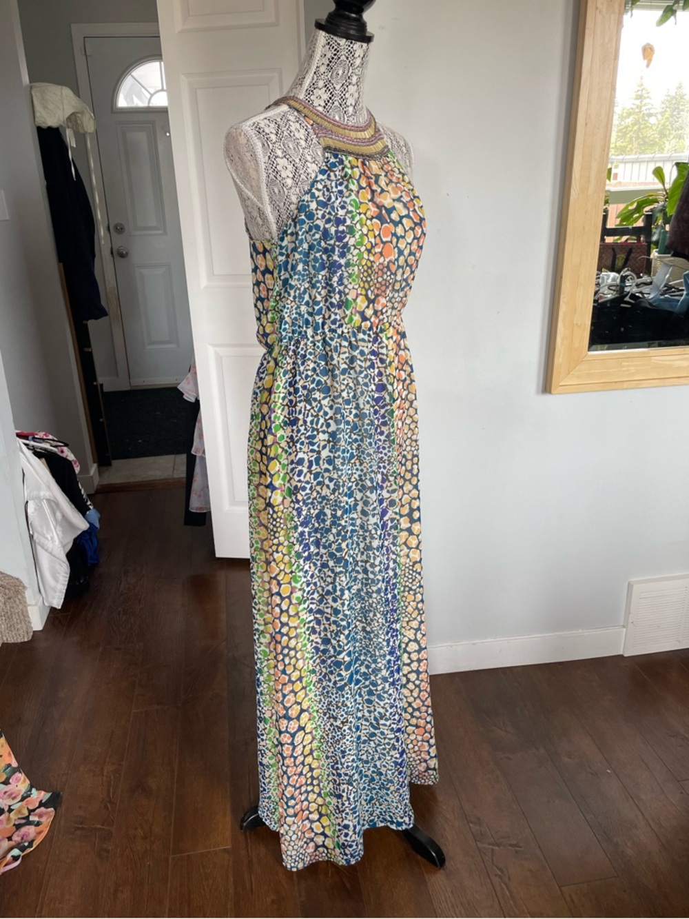 Anthropologie HD in Paris Halter Neck Animal Print Colourful Maxi Dress. Small - Picture 10 of 13